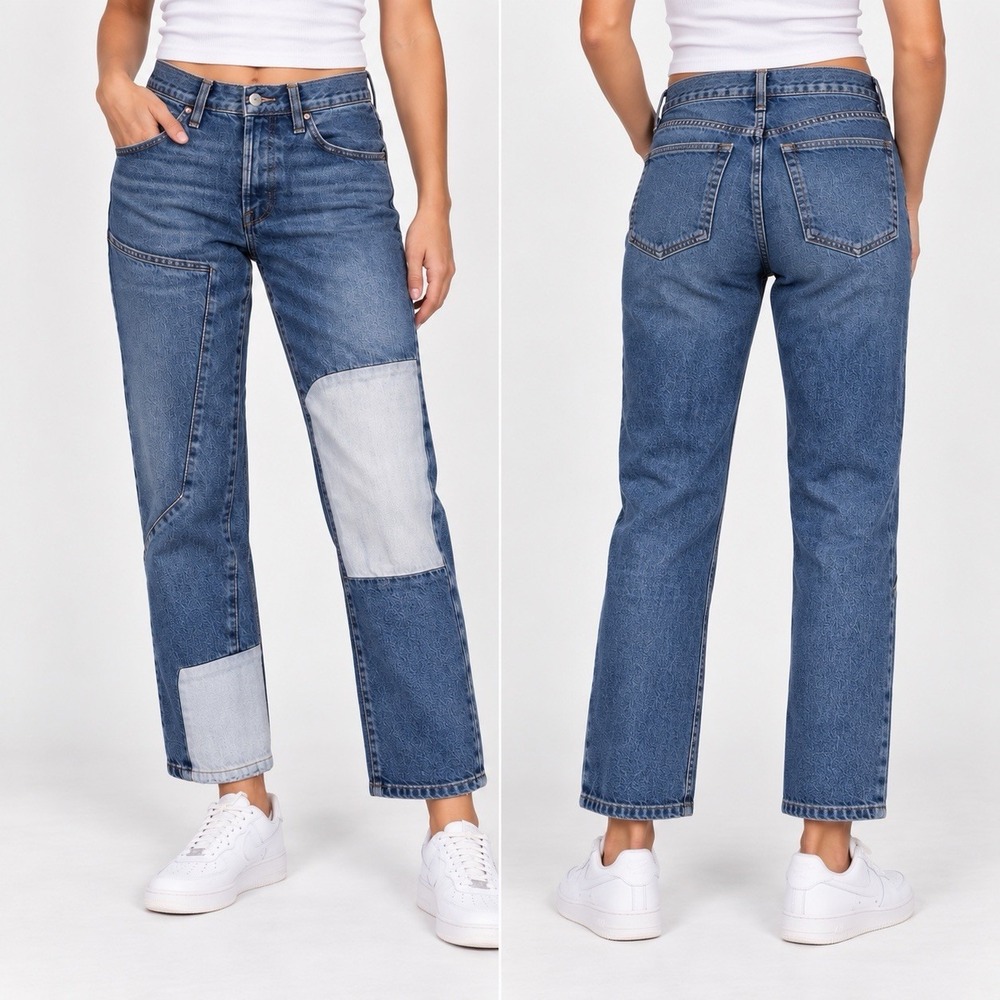 frame le original jeans color block denim jeans 26 patchwork boho